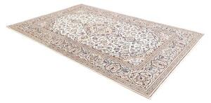 Tappeto Kashan Medaglione Floreale Avorio Blu 195x292 Cm