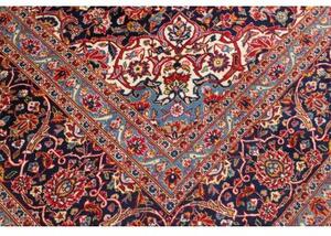 Tappeto Ardakan Medaglione Floreale Rosso Blu Scuro 310x408 Cm
