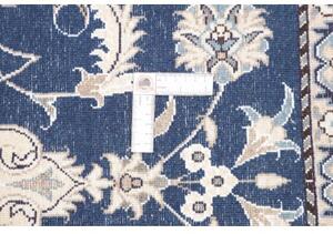 Tappeto Nain Kashmar Medaglione Floreale Blu Avorio 88x136 Cm