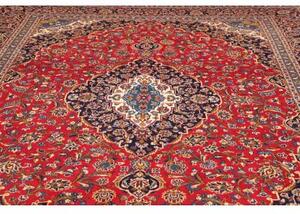 Tappeto Ardakan Medaglione Floreale Rosso Blu Scuro 303x405 Cm