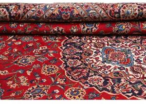 Tappeto Ardakan Medaglione Floreale Rosso Blu Scuro 260x378 Cm