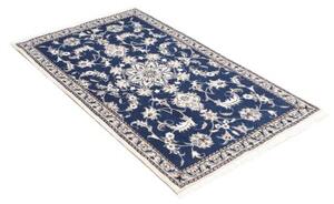 Tappeto Nain Kashmar Medaglione Floreale Blu Avorio 88x136 Cm
