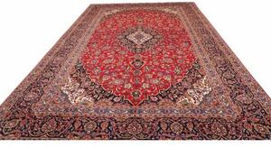 Tappeto Ardakan Medaglione Floreale Rosso Blu Scuro 290x432 Cm