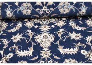 Tappeto Nain Kashmar Medaglione Floreale Blu Avorio 88x136 Cm
