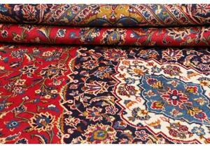 Tappeto Ardakan Medaglione Floreale Rosso Blu Scuro 303x405 Cm