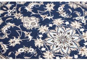 Tappeto Nain Kashmar Medaglione Floreale Blu Avorio 88x136 Cm