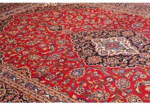 Tappeto Ardakan Medaglione Floreale Rosso Blu Scuro 290x432 Cm