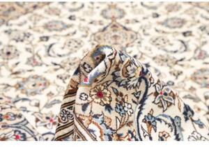 Tappeto Kashan Medaglione Floreale Avorio Blu 195x292 Cm
