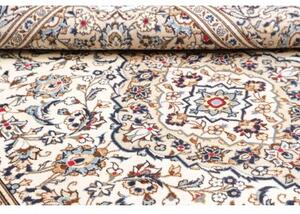 Tappeto Kashan Medaglione Floreale Avorio Blu 195x292 Cm