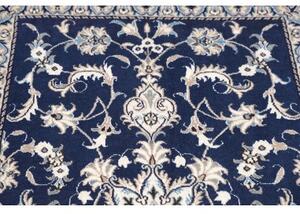 Tappeto Nain Kashmar Medaglione Floreale Blu Avorio 88x136 Cm