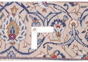 Tappeto Kashan Medaglione Floreale Avorio Blu 195x292 Cm