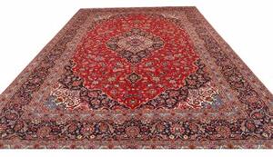 Tappeto Ardakan Medaglione Floreale Rosso Blu Scuro 310x408 Cm