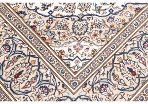Tappeto Kashan Medaglione Floreale Avorio Blu 195x292 Cm