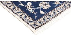 Tappeto Nain Kashmar Medaglione Floreale Blu Avorio 88x136 Cm