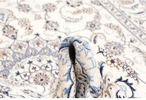 Tappeto Nain Kashmar Medaglione Floreale Avorio Blu 196x300 Cm