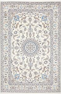 Tappeto Nain Kashmar Medaglione Floreale Avorio Blu 196x300 Cm