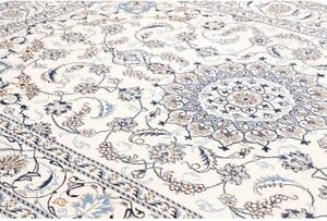Tappeto Nain Kashmar Medaglione Floreale Avorio Blu 196x300 Cm