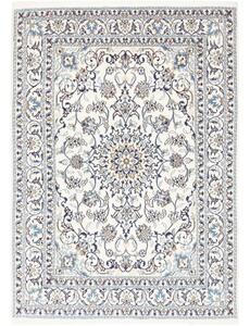 Tappeto Nain Kashmar Medaglione Floreale Avorio Blu 142x203 Cm
