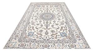 Tappeto Nain Kashmar Medaglione Floreale Avorio Blu 196x300 Cm