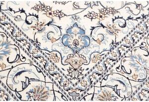 Tappeto Nain Kashmar Medaglione Floreale Avorio Blu 196x300 Cm