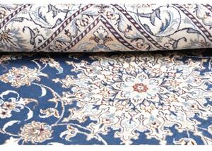 Tappeto Nain Kashmar Medaglione Floreale Blu Avorio 150x210 Cm