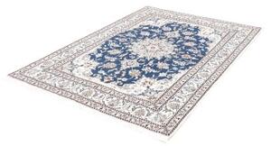 Tappeto Nain Kashmar Medaglione Floreale Blu Avorio 150x210 Cm