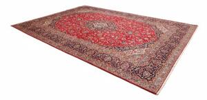 Tappeto Ardakan Medaglione Floreale Rosso Blu Scuro 282x392 Cm