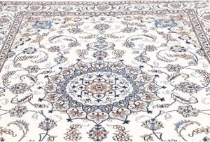 Tappeto Nain Kashmar Medaglione Floreale Avorio Blu 200x292 Cm