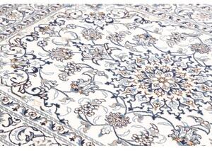 Tappeto Nain Kashmar Medaglione Floreale Avorio Blu 142x203 Cm
