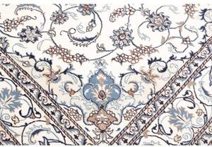 Tappeto Nain Kashmar Medaglione Floreale Avorio Blu 200x292 Cm