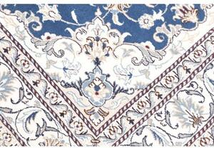 Tappeto Nain Kashmar Medaglione Floreale Blu Avorio 150x210 Cm