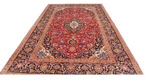 Tappeto Ardakan Medaglione Floreale Rosso Blu Scuro 203x300 Cm