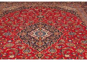 Tappeto Ardakan Medaglione Floreale Rosso Blu Scuro 282x392 Cm