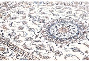 Tappeto Nain Kashmar Medaglione Floreale Avorio Blu 200x292 Cm