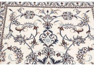 Tappeto Nain Kashmar Medaglione Floreale Avorio Blu 85x138 Cm
