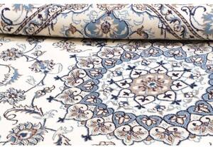 Tappeto Nain Kashmar Medaglione Floreale Avorio Blu 200x292 Cm