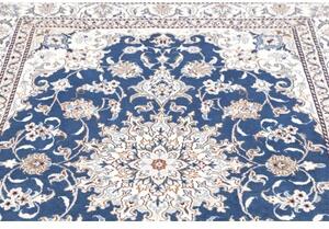 Tappeto Nain Kashmar Medaglione Floreale Blu Avorio 150x210 Cm