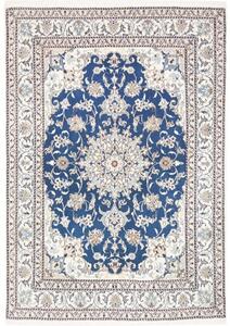 Tappeto Nain Kashmar Medaglione Floreale Blu Avorio 150x210 Cm