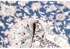 Tappeto Nain Kashmar Medaglione Floreale Blu Avorio 150x210 Cm