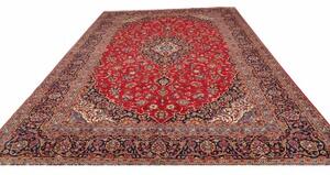 Tappeto Ardakan Medaglione Floreale Rosso Blu Scuro 282x392 Cm