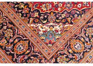 Tappeto Ardakan Medaglione Floreale Rosso Blu Scuro 203x300 Cm