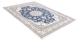 Tappeto Nain Kashmar Medaglione Floreale Blu Avorio 150x210 Cm