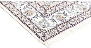 Tappeto Nain Kashmar Medaglione Floreale Blu Avorio 150x210 Cm