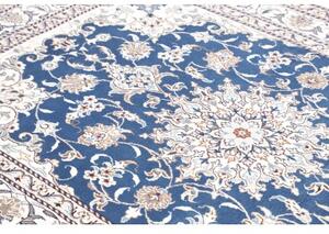 Tappeto Nain Kashmar Medaglione Floreale Blu Avorio 150x210 Cm