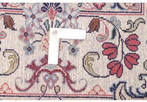 Tappeto Kashan Medaglione Floreale Rosso Corallo Blu Scuro 196x293 Cm