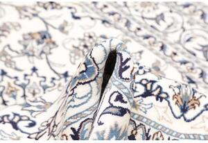 Tappeto Nain Kashmar Medaglione Floreale Avorio Blu 142x203 Cm