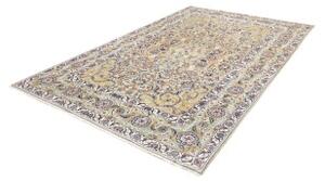 Tappeto Kashan Medaglione Floreale Verde Chiaro Beige 204x310 Cm