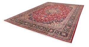 Tappeto Mashad Medaglione Floreale Rosso Blu Scuro 290x380 Cm