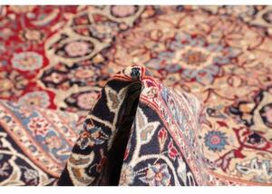 Tappeto Mashad Medaglione Floreale Rosso Blu Scuro 290x380 Cm