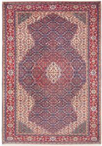 Tappeto Sarough Medaglione Floreale Blu Scuro Rosso Mattone 212x308 Cm